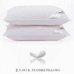 Duck Feather Pillows 4 Pack Hotel Quality (Standard Size) - Luxury Down Pillows