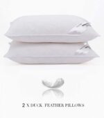 Duck Feather Pillows 4 Pack Hotel Quality (Standard Size) - Luxury Down Pillows